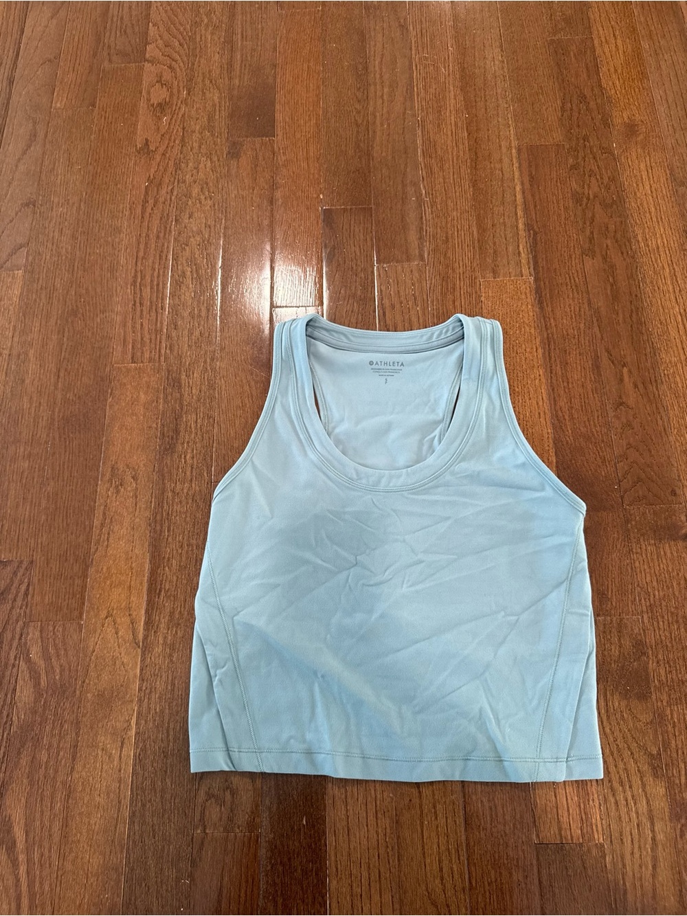 Athleta Light Teal Scoop Neck Performance Cropped Tank